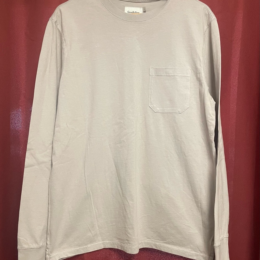 Goodfellow & Co Men's Light Beige Long Sleeve Tee